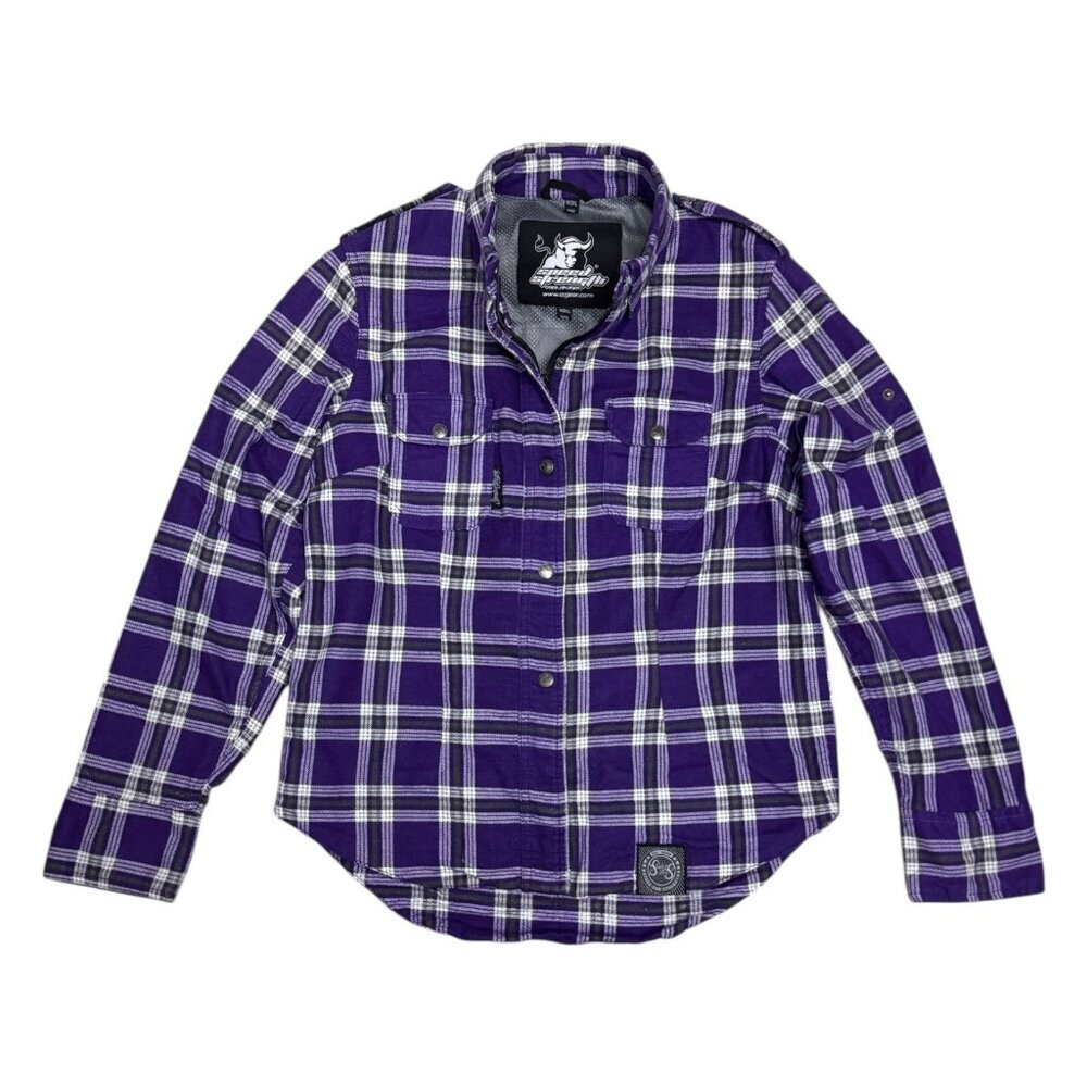 SPEED & STRENGTH Smokin Aces Purple Plaid Flannel Motorcycle Jacket Womens 2XL
